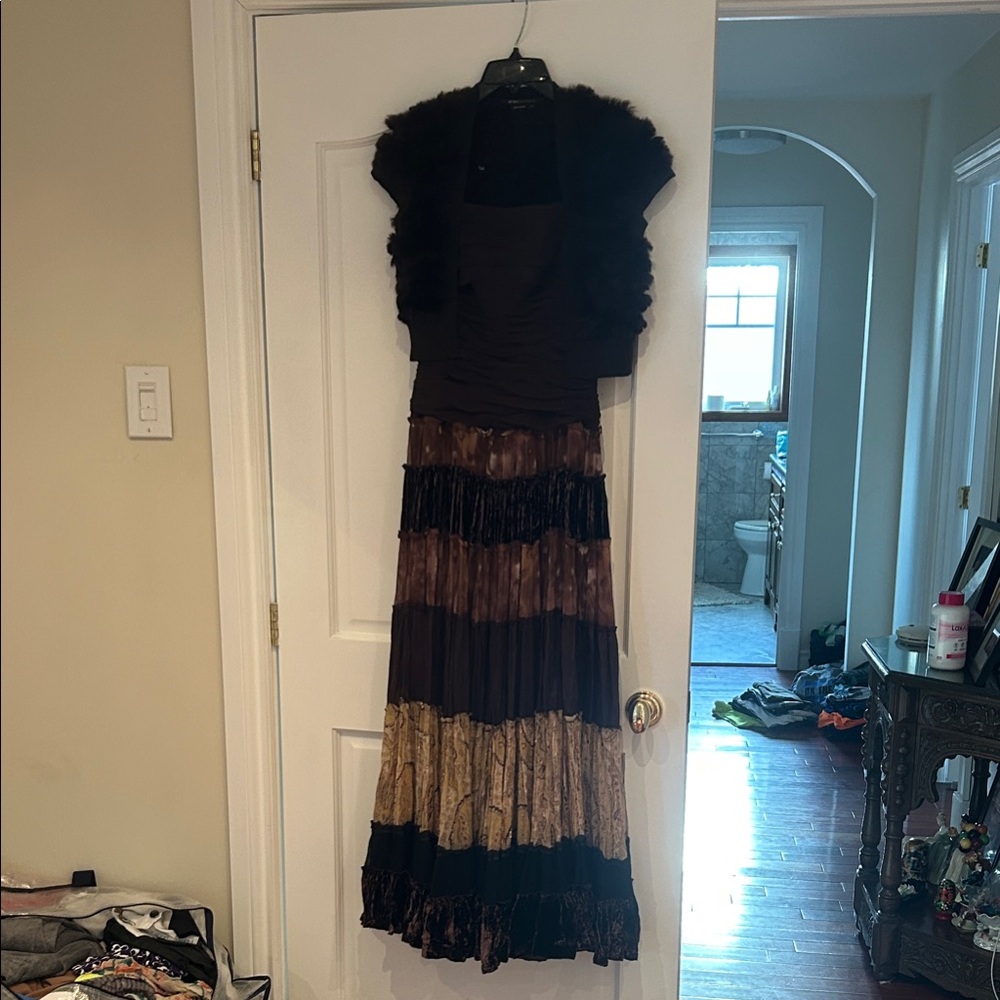 BCBGMaxAzria Black and Brown Maxi Dress